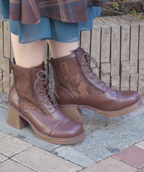 axes femme（アクシーズ ファム） ブーツ チュールレースアップブーツ