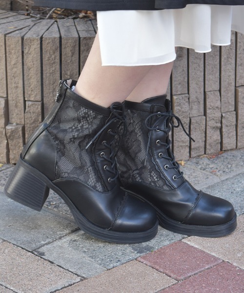 axes femme（アクシーズ ファム） ブーツ チュールレースアップブーツ