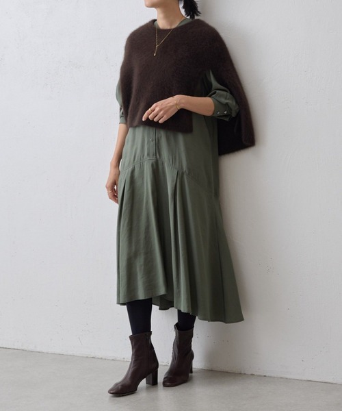 BEARDSLEY（ビアズリー） シャツワンピース FREE カーキ レディース