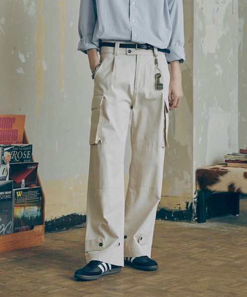 「Bleme」 カーゴパンツ L カーキ メンズ_画像2