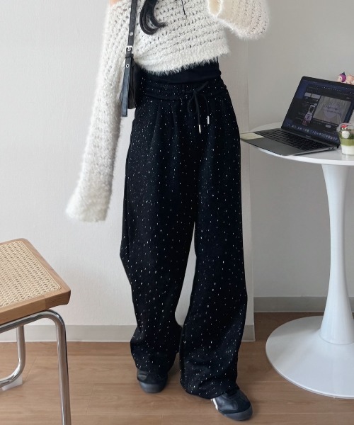 「nemne store」 スウェットパンツ フリー アイボリー レディース_画像5