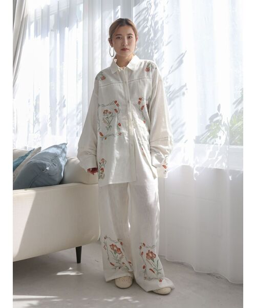 ※出品は土曜まで※　新品◯Ungridエンブロイダリーエスニックラフパンツ Ungrid（アングリッド） ワイドパンツ パンツ エンブロイダリー