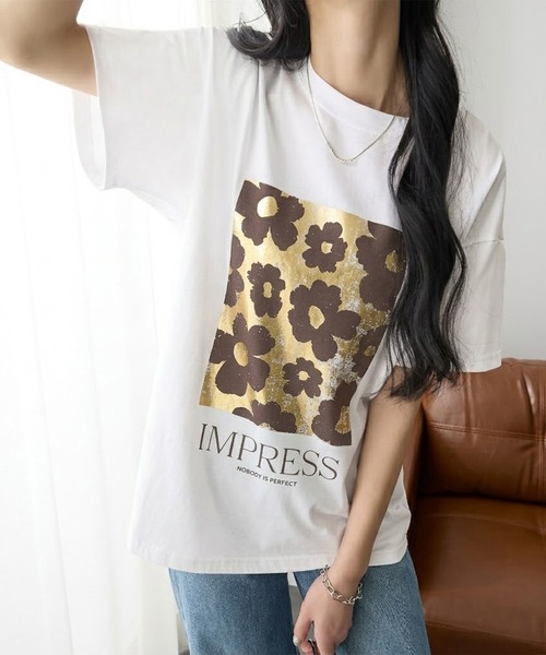 tシャツ 半袖 箔プリントTシャツ レディース : ZOZOTOWN Yahoo!店