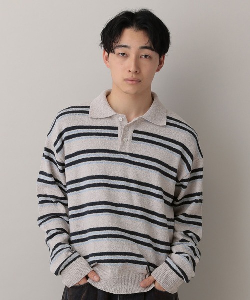 RAGEBLUE（レイジブルー） ポロシャツ Lowgage Border Pattern Knit