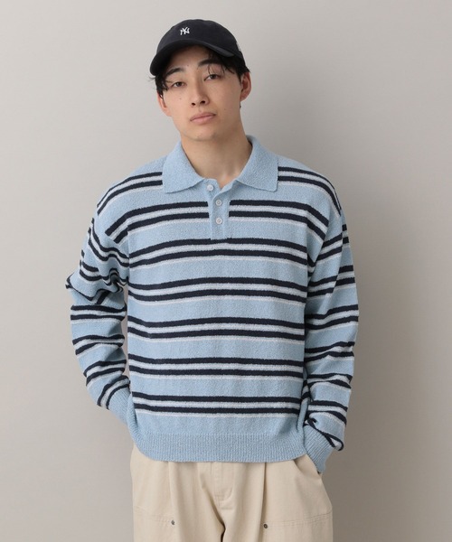 RAGEBLUE（レイジブルー） ポロシャツ Lowgage Border Pattern Knit
