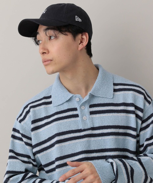 D&G ニットポロ ボーダー RAGEBLUE（レイジブルー） ポロシャツ Lowgage Border Pattern Knit