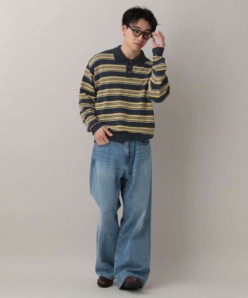 RAGEBLUE（レイジブルー） ポロシャツ Lowgage Border Pattern Knit