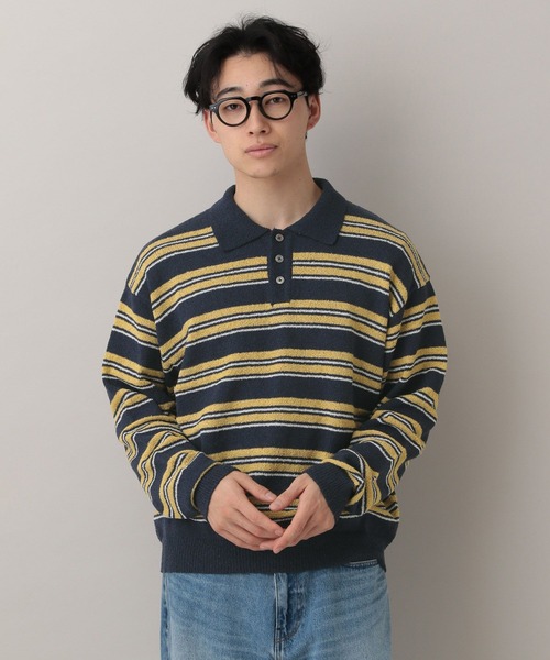 RAGEBLUE（レイジブルー） ポロシャツ Lowgage Border Pattern Knit