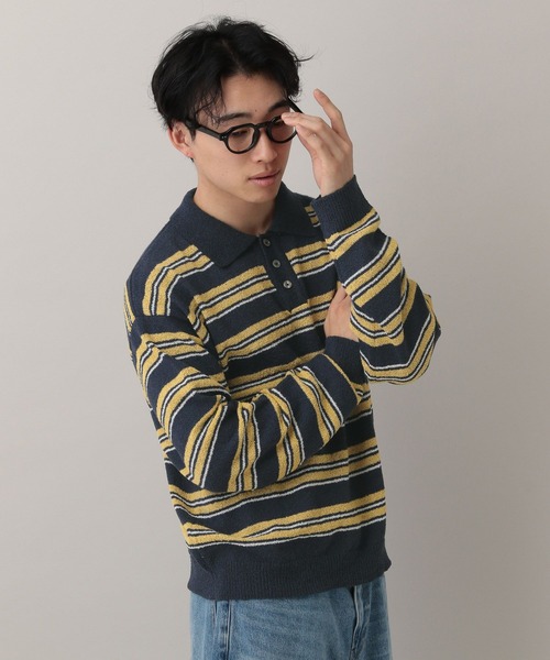 RAGEBLUE（レイジブルー） ポロシャツ Lowgage Border Pattern Knit