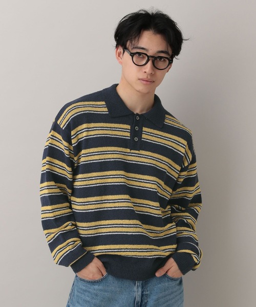 RAGEBLUE（レイジブルー） ポロシャツ Lowgage Border Pattern Knit