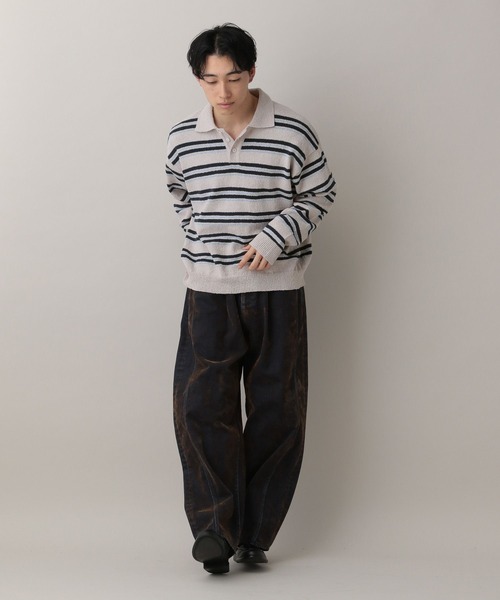 RAGEBLUE（レイジブルー） ポロシャツ Lowgage Border Pattern Knit