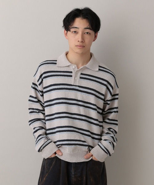 RAGEBLUE（レイジブルー） ポロシャツ Lowgage Border Pattern Knit