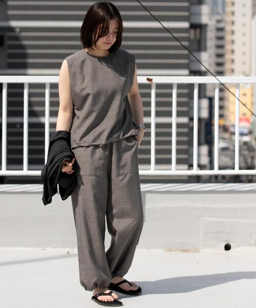 「EKAL」 イージーパンツ ONE モカ レディース_画像8