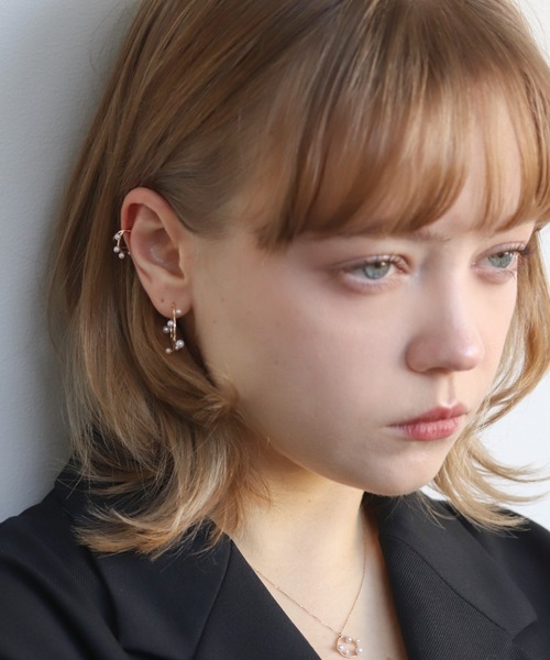 イヤーカフ パール リリー イヤーカフ| K10YG「片耳用」 レディース メンズの画像