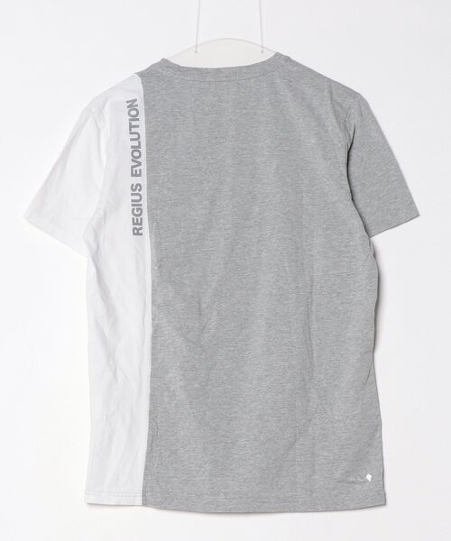 「REGIEVO」 半袖Tシャツ L グレー×ホワイト メンズ_画像2
