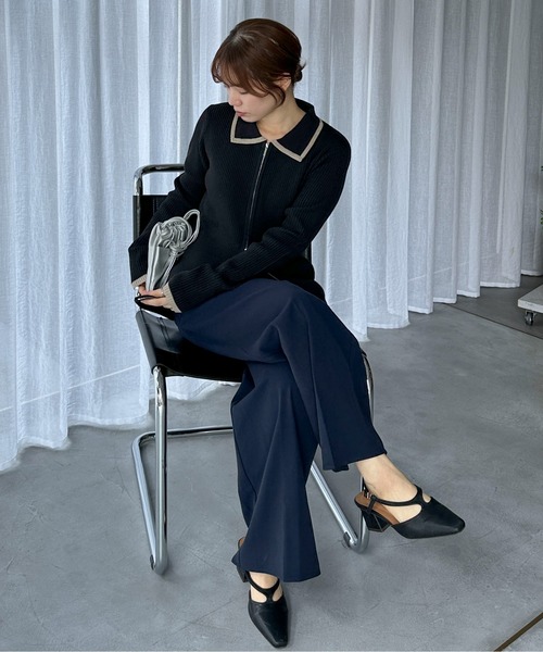 「feepur」 ニットカーディガン MEDIUM グレー レディース_画像2