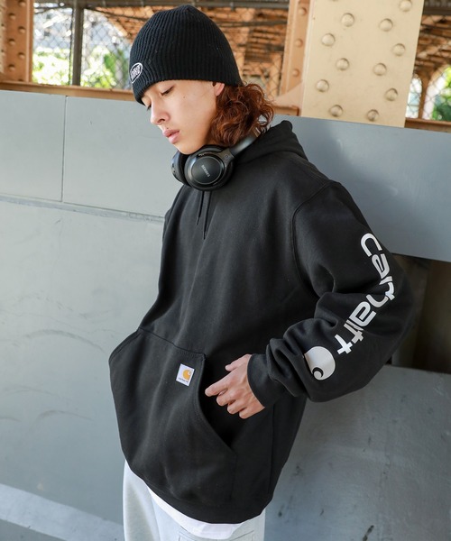 「Carhartt」 プルオーバーパーカー L ブラック メンズ_8