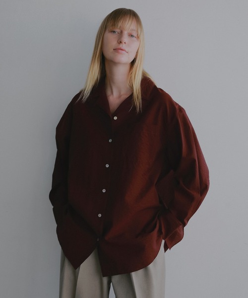 MANOF（マノフ） ブラウス シャツ BACK LAYERED SHEER SHIRT