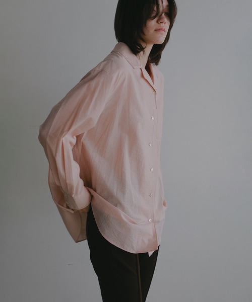 MANOF（マノフ） ブラウス シャツ BACK LAYERED SHEER SHIRT