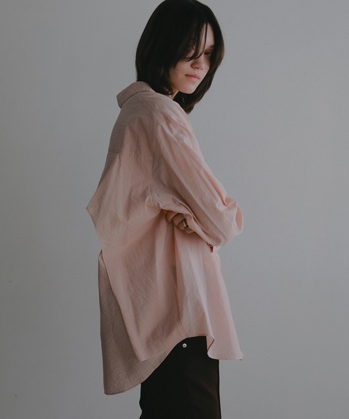 MANOF（マノフ） ブラウス シャツ BACK LAYERED SHEER SHIRT