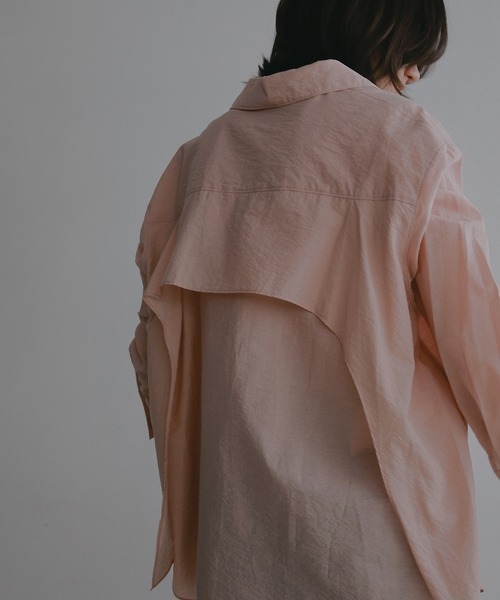 MANOF（マノフ） ブラウス シャツ BACK LAYERED SHEER SHIRT