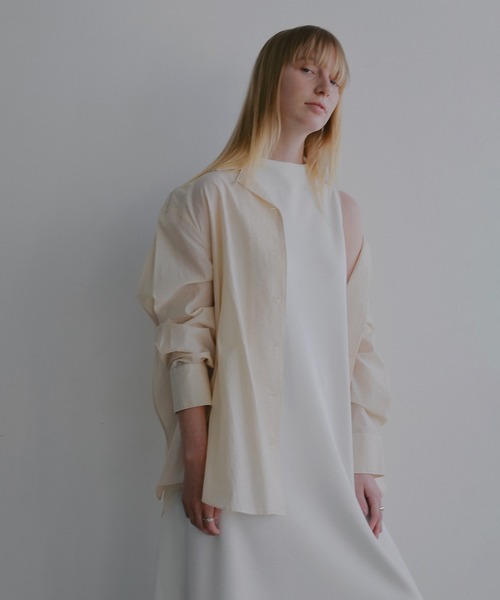 MANOF（マノフ） ブラウス シャツ BACK LAYERED SHEER SHIRT