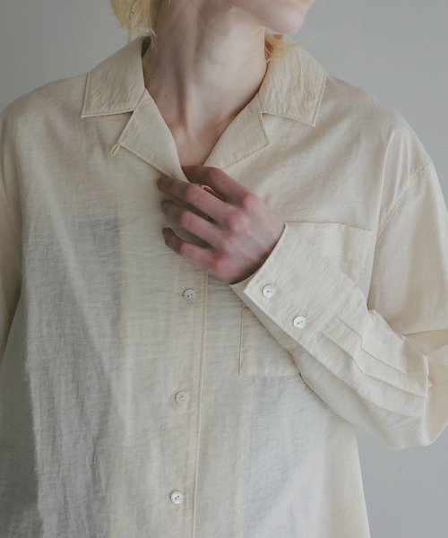 MANOF ブラウス MANOF（マノフ） ブラウス シャツ BACK LAYERED SHEER SHIRT