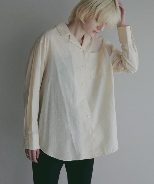 MANOF ブラウス MANOF（マノフ） ブラウス シャツ BACK LAYERED SHEER SHIRT
