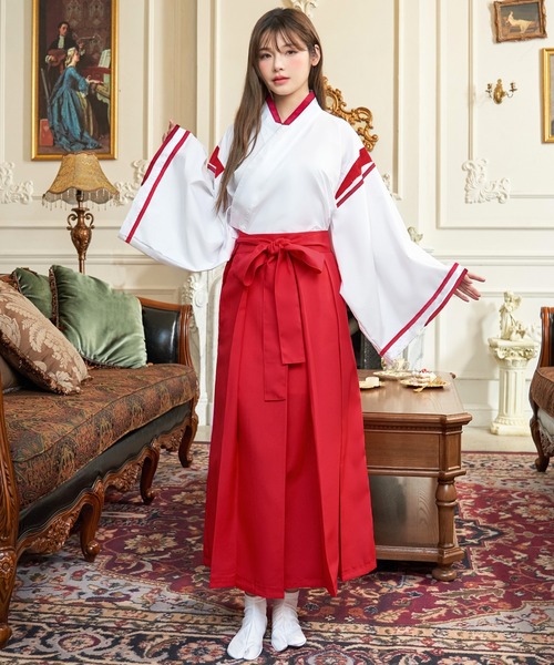 和装　コスプレ コスプレ 「和装コスプレ3点セット」巫女 ロング丈 : ZOZOTOWN Yahoo