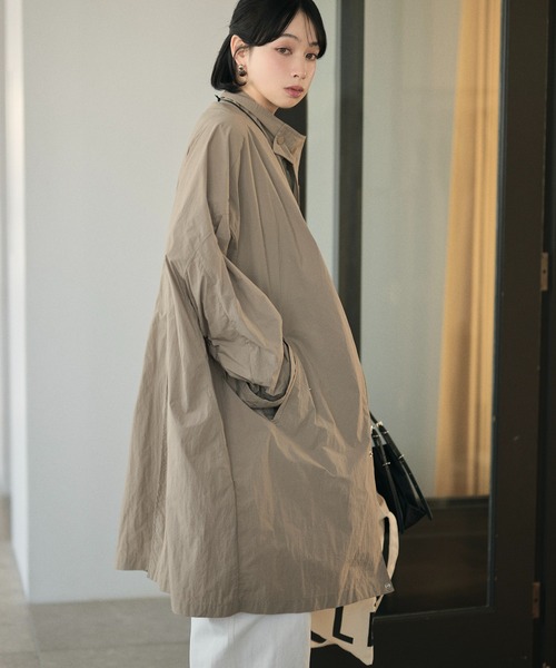 モッズコート コート military stand collar nylon coat /ミリタリー