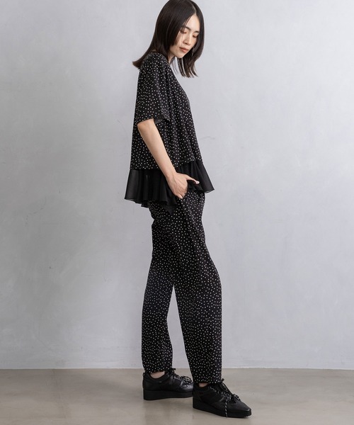 「MARECHAL TERRE」 イージーパンツ MEDIUM ブラック レディース_画像8