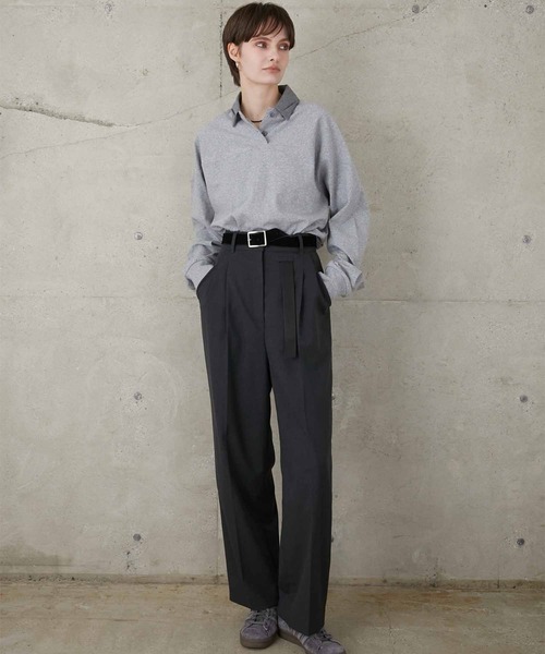 「LA PEAU DE GEM」 長袖ポロシャツ FREE グリーン レディース_画像4
