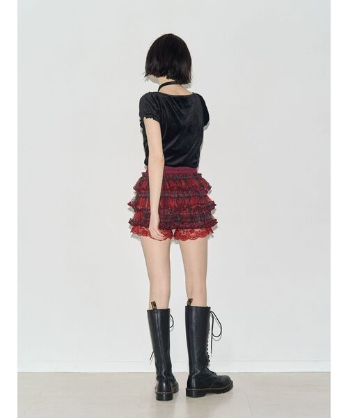 パンツ ボリュームチュールティアードパンツ レディースの画像