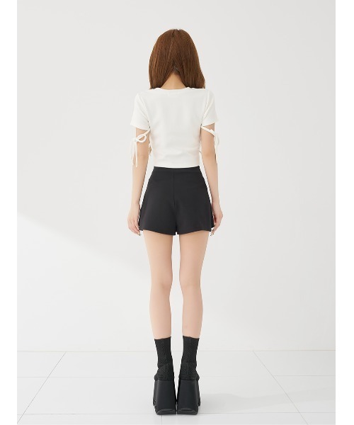 スカート サイドベルトキュロットミニスカートの画像