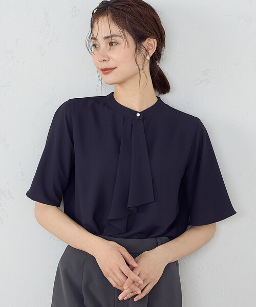 「COMME CA ISM」 半袖ブラウス LARGE ベージュ レディース_画像7