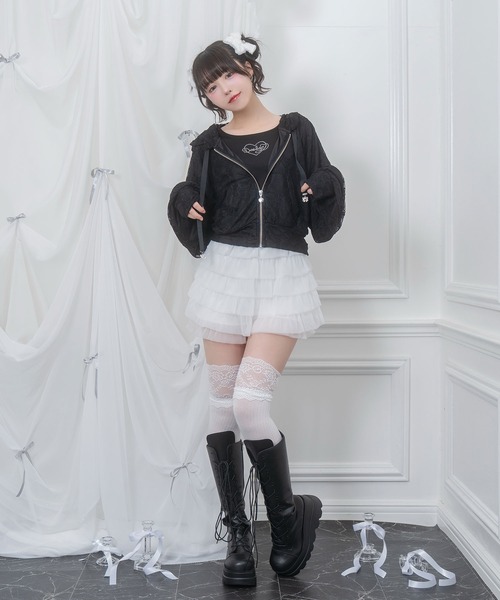 「Honey Cinnamon」 ジップアップパーカー FREE ブラック レディース_画像4