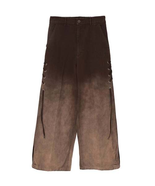 ジーンズ デニム デニムパンツ FADE COLOR LACE-UP PANTS レディース メンズの画像
