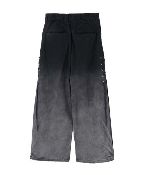 ジーンズ デニム デニムパンツ FADE COLOR LACE-UP PANTS レディース メンズの画像