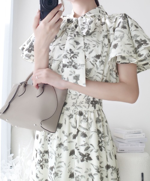 「mily bilet」 半袖ワンピース MEDIUM グレー レディース_画像2