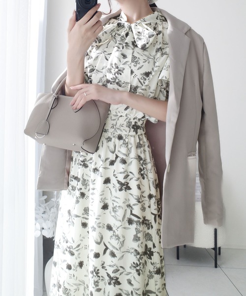 「mily bilet」 半袖ワンピース MEDIUM グレー レディース_画像4