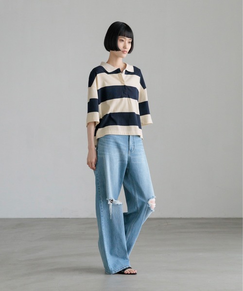 LOWRYS FARM（ローリーズファーム） tシャツ 半袖 ラガーTEE 804463