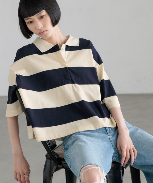 LOWRYS FARM（ローリーズファーム） tシャツ 半袖 ラガーTEE 804463