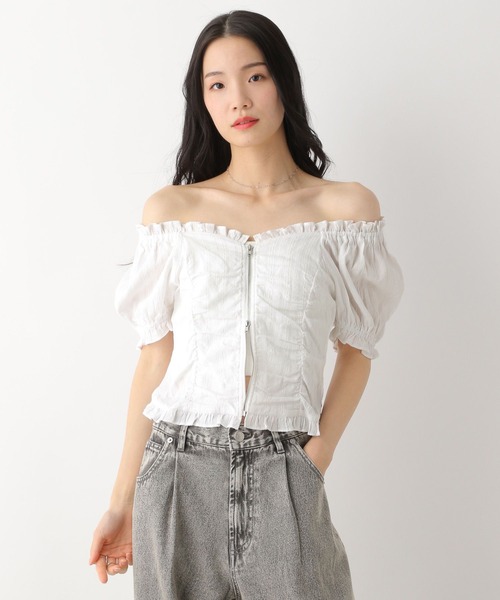 「Heather」 半袖ブラウス FREE レッド レディース_画像8