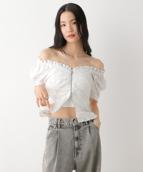 「Heather」 半袖ブラウス FREE レッド レディース_画像9