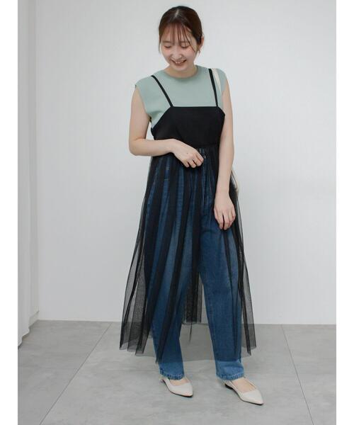 「Te chichi TERRASSE」 キャミソールワンピース F グレー レディース_画像4