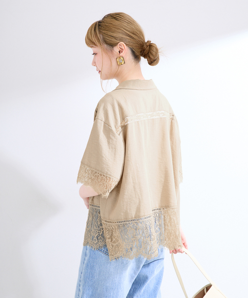 B.C STOCK（ベーセーストック） ブラウス シャツ 半袖 手洗い可