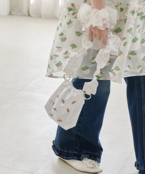 ショルダーバッグ バッグ rose frill satin shoulder bag / バラ