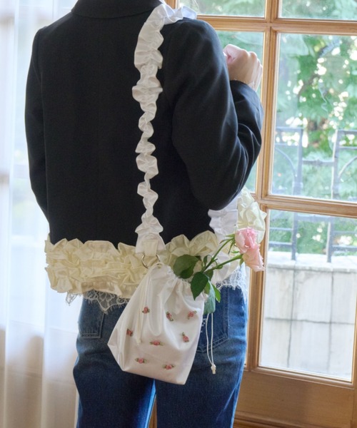 ショルダーバッグ バッグ rose frill satin shoulder bag / バラ