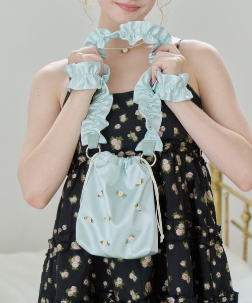 ショルダーバッグ バッグ rose frill satin shoulder bag / バラ