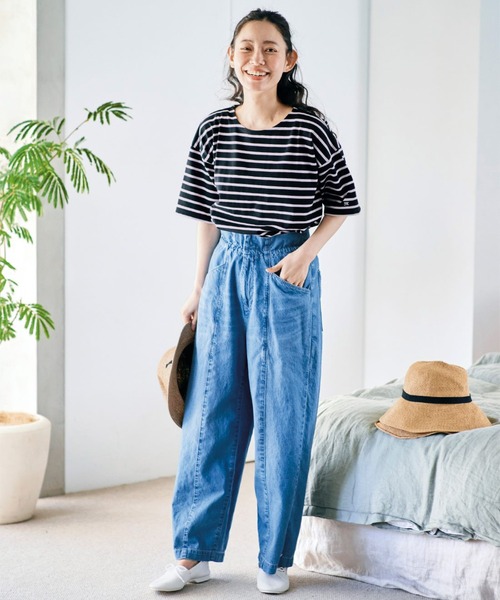 「and myera」 デニムパンツ MEDIUM ライトインディゴブルー レディース_画像7